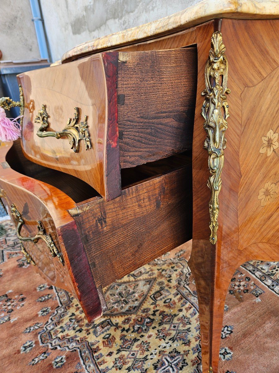 Inlaid Chest Of Drawers Stamped Marquant P.-photo-1