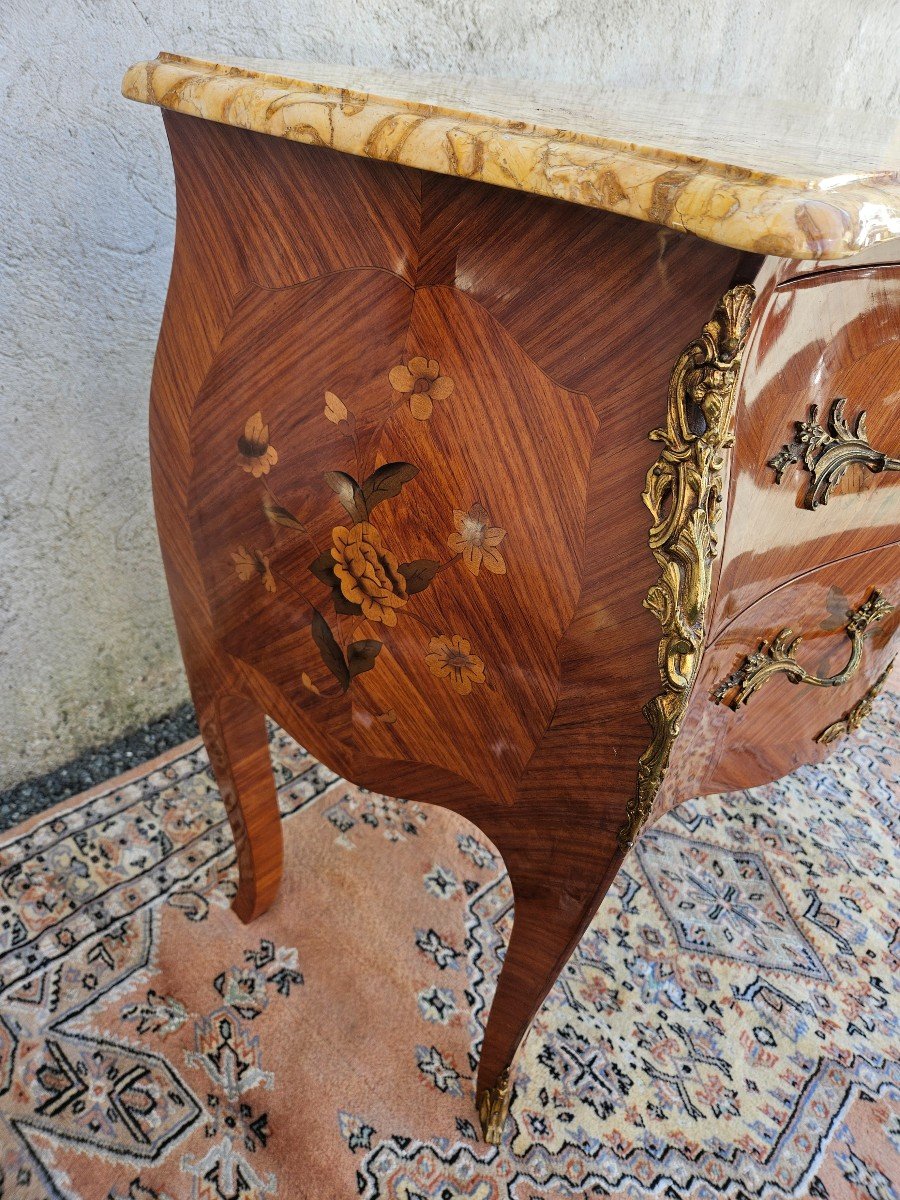 Inlaid Chest Of Drawers Stamped Marquant P.-photo-3