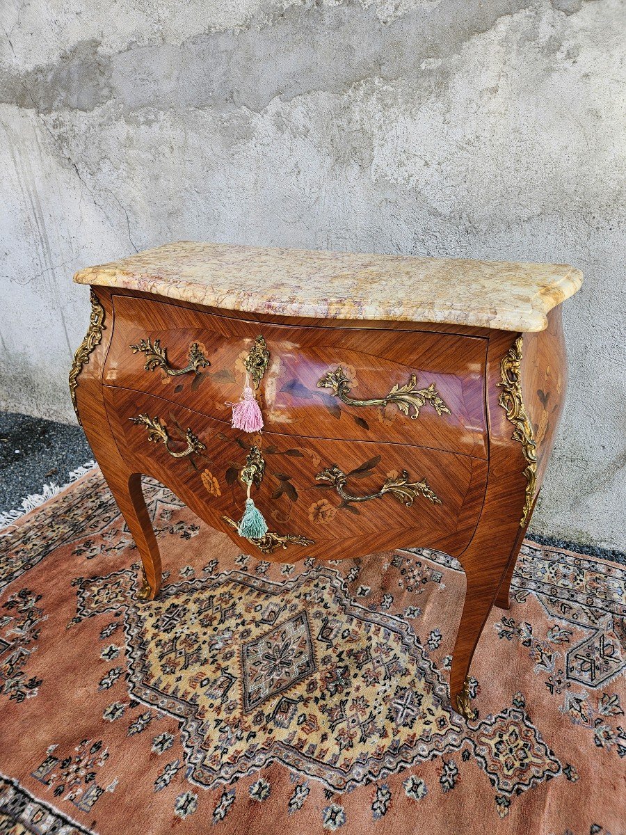 Inlaid Chest Of Drawers Stamped Marquant P.