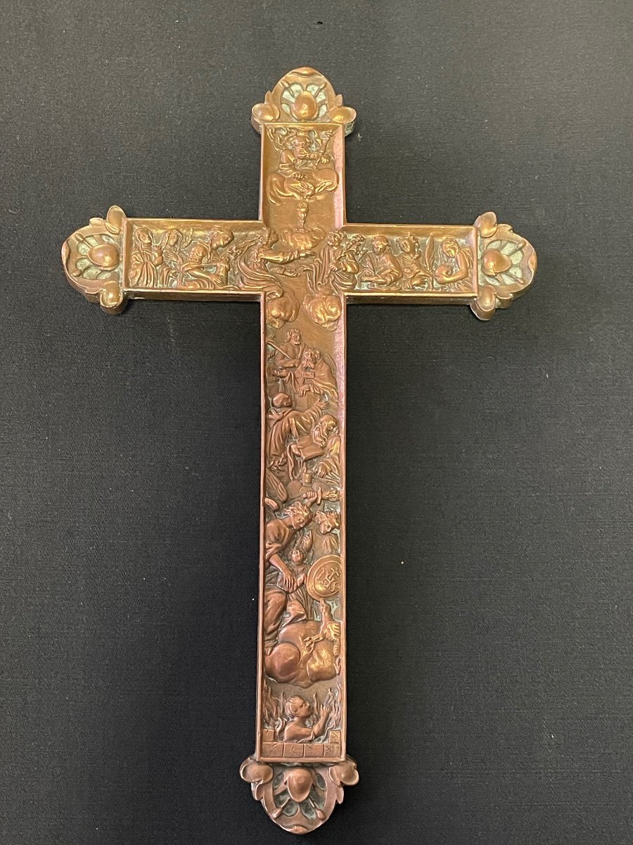 Very Beautiful Altar Cross Representing Hell And Paradise 19th