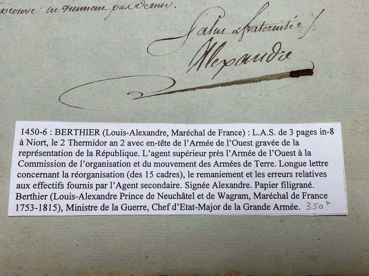 Letter From Marshal De France Berthier On The Reorganization Of The Army 2 Thermidor Year 2-photo-8