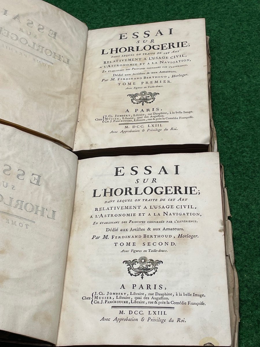 Essay On Watchmaking Volume First And Volume Second 1763 First Edition By F. Berthoud