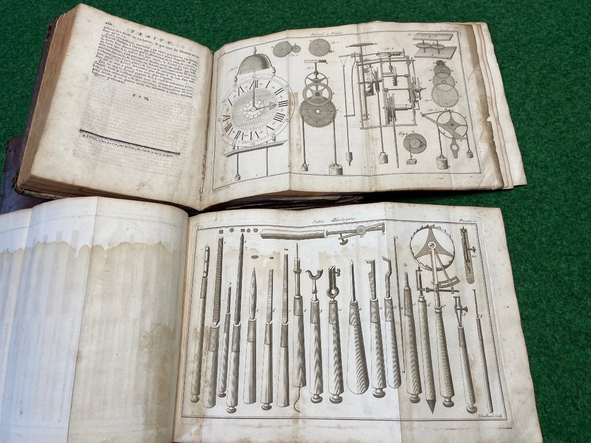 Treatise On Mechanical Watchmaking 2 Volumes First Edition From 1741 Moette, Prault, Paris-photo-4