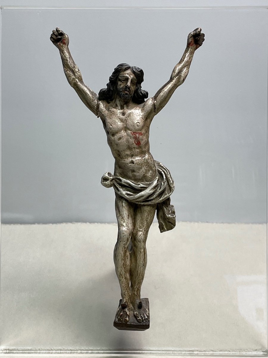 Christ  En Bois  Sculpté  Polychrome époque 18 ème -photo-4