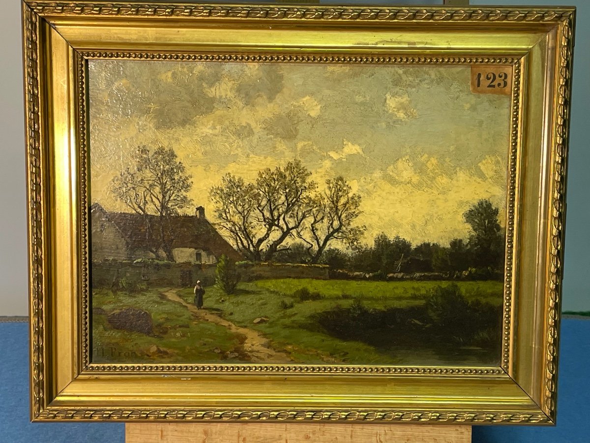 Pron Hector Couquin (brie) "barbizon School "19th Century Painting" 1903-photo-1