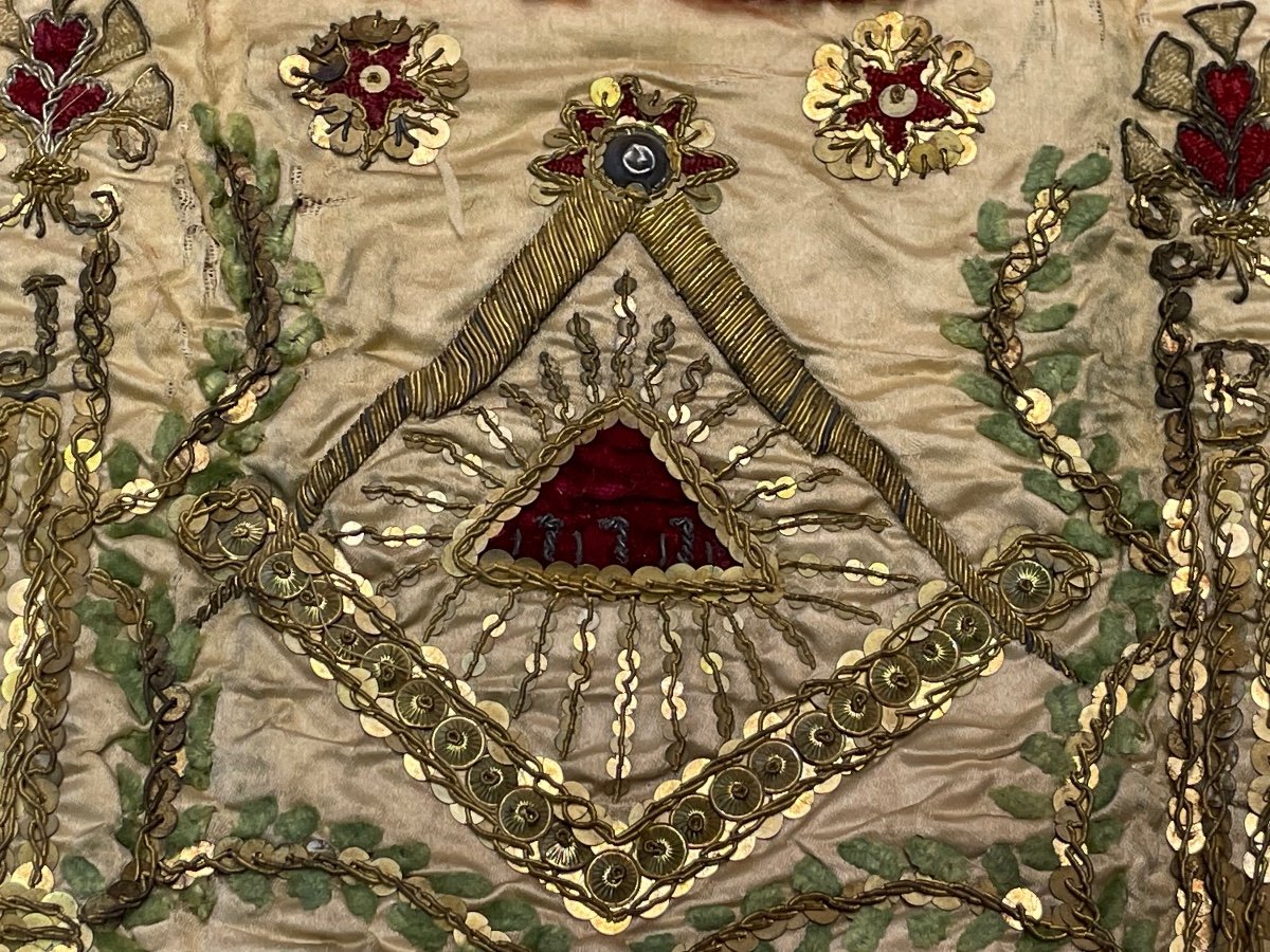 Apron Of Master Mason From The Grand Orient Period Late 18th Early 19th-photo-3