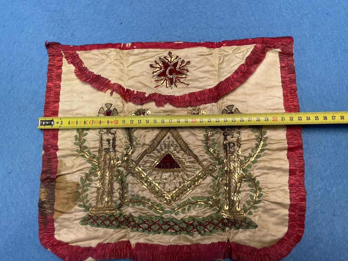 Apron Of Master Mason From The Grand Orient Period Late 18th Early 19th-photo-4