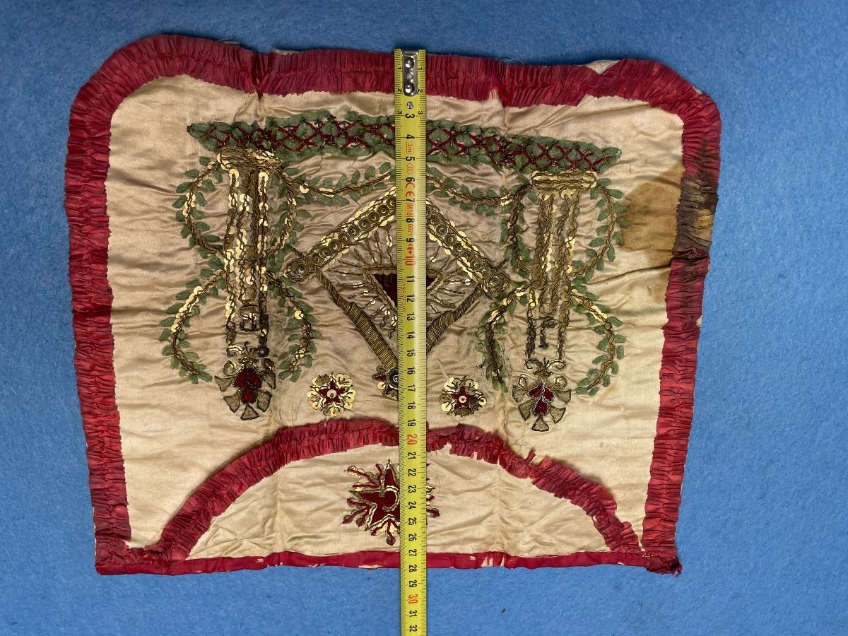 Apron Of Master Mason From The Grand Orient Period Late 18th Early 19th-photo-5