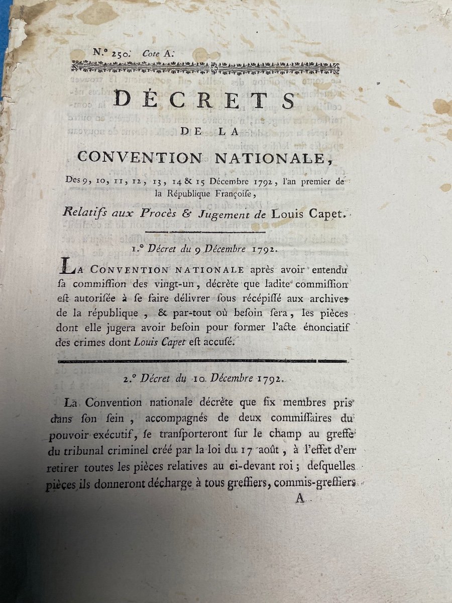 Decrees Of The National Convention Relating To The Trials And Judgment Of Louis XVI (capet) 1792-photo-3