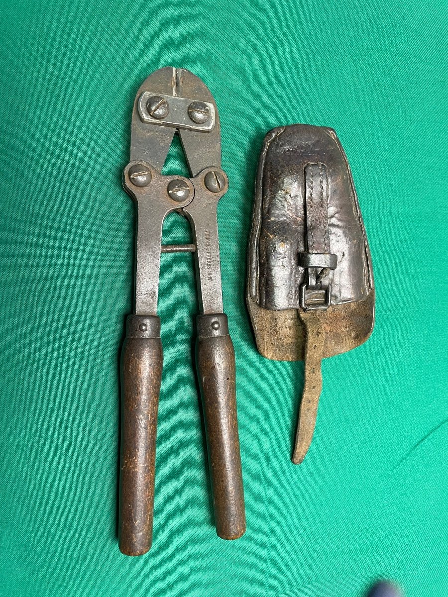 Individual Cutting Pliers Small Model And Fauve Leather Case 1914 / 1918 Ww 1 -photo-3