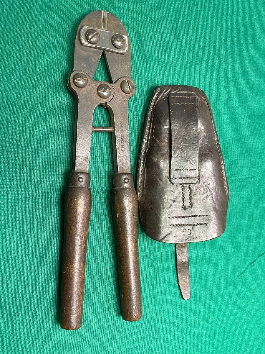 Individual Cutting Pliers Small Model And Fauve Leather Case 1914 / 1918 Ww 1 -photo-2