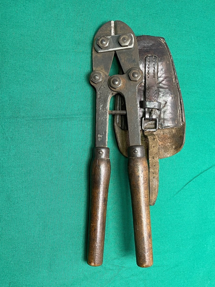 Individual Cutting Pliers Small Model And Fauve Leather Case 1914 / 1918 Ww 1 -photo-4