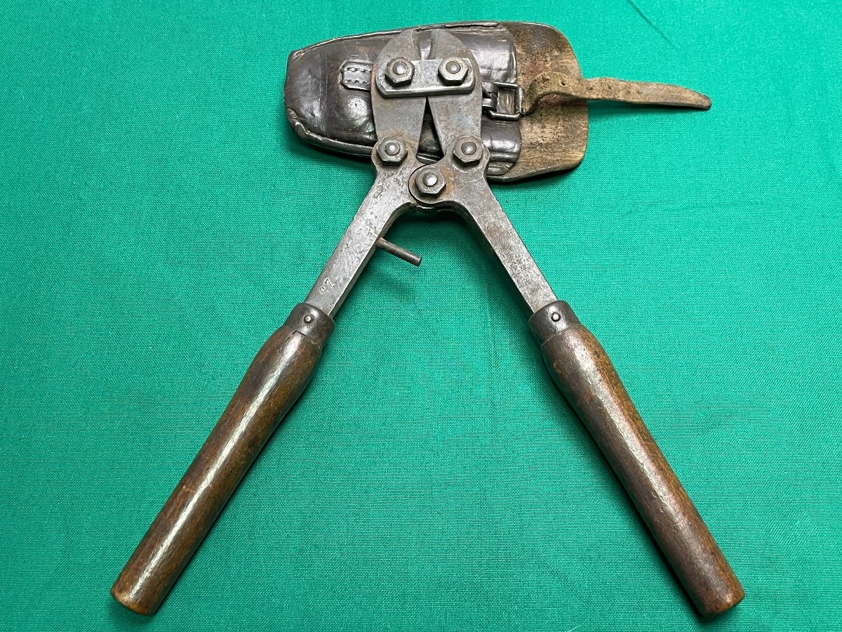 Individual Cutting Pliers Small Model And Fauve Leather Case 1914 / 1918 Ww 1 -photo-5