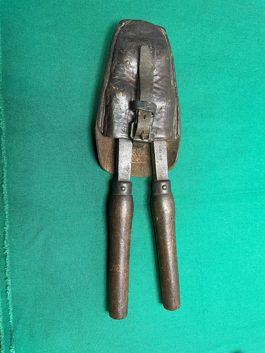 Individual Cutting Pliers Small Model And Fauve Leather Case 1914 / 1918 Ww 1 