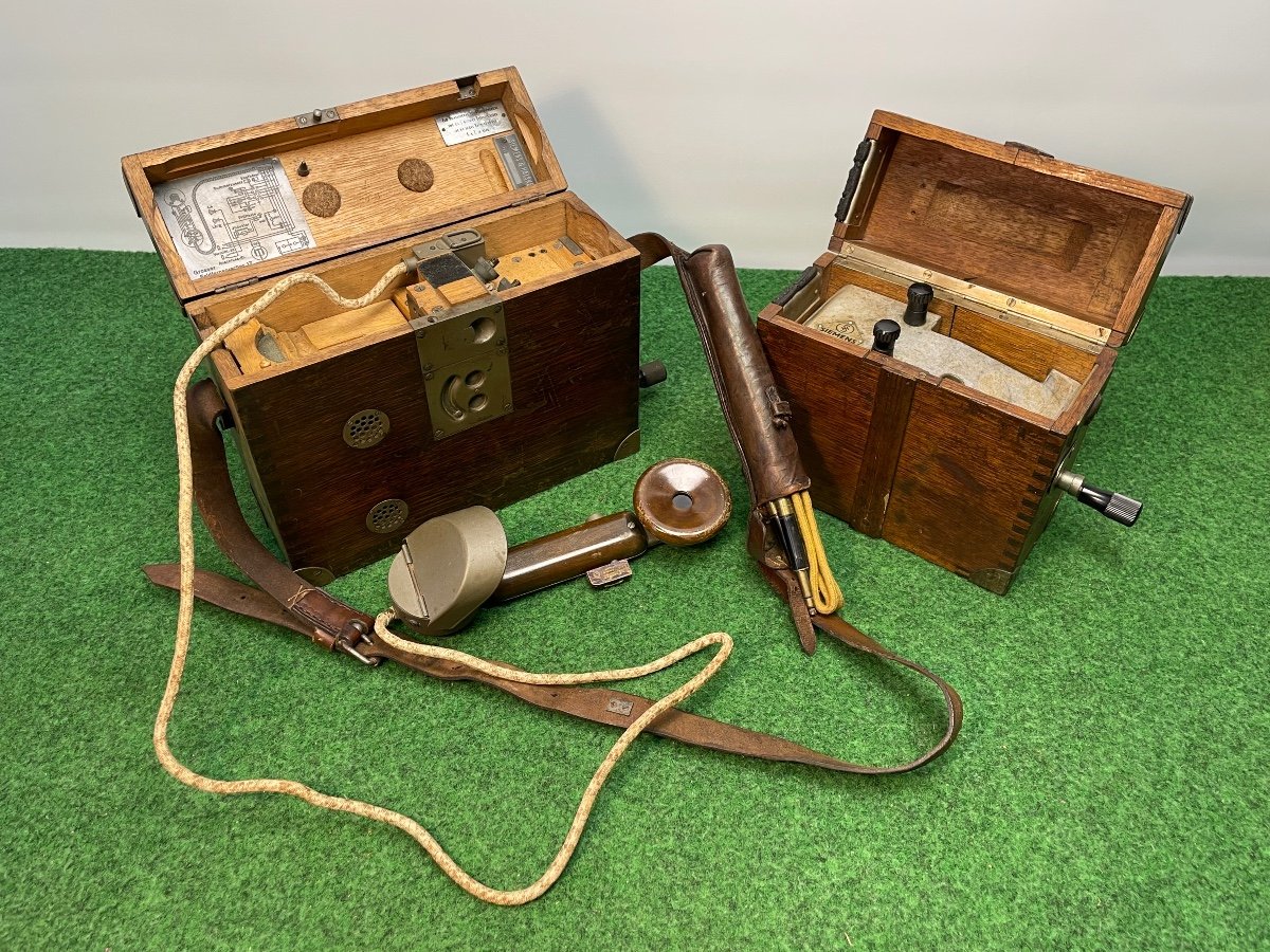 German Field Telephone Ff-16 Type B And Its Emergency Generator Ww 1 Model 1916 