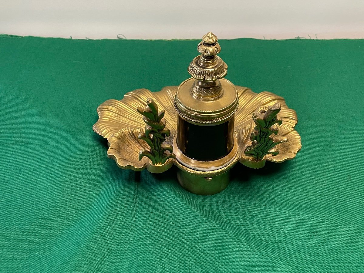 19th Century Pump Inkwell -photo-3