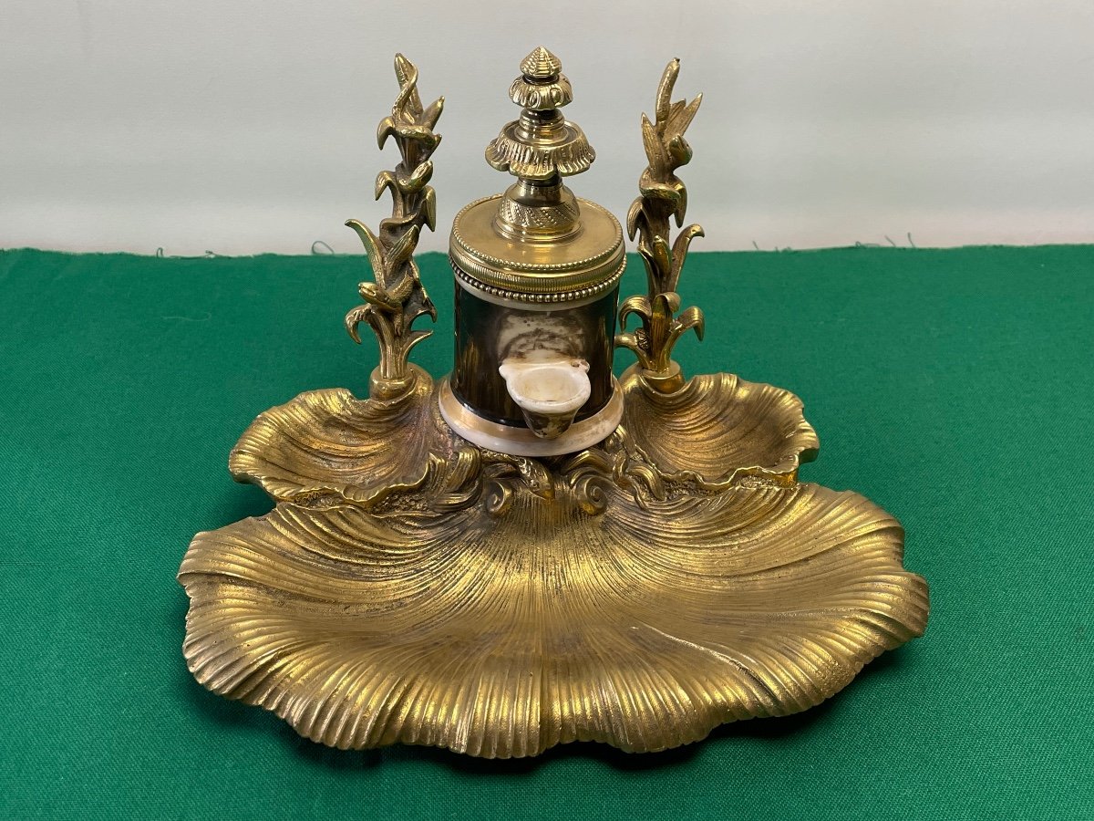 19th Century Pump Inkwell 