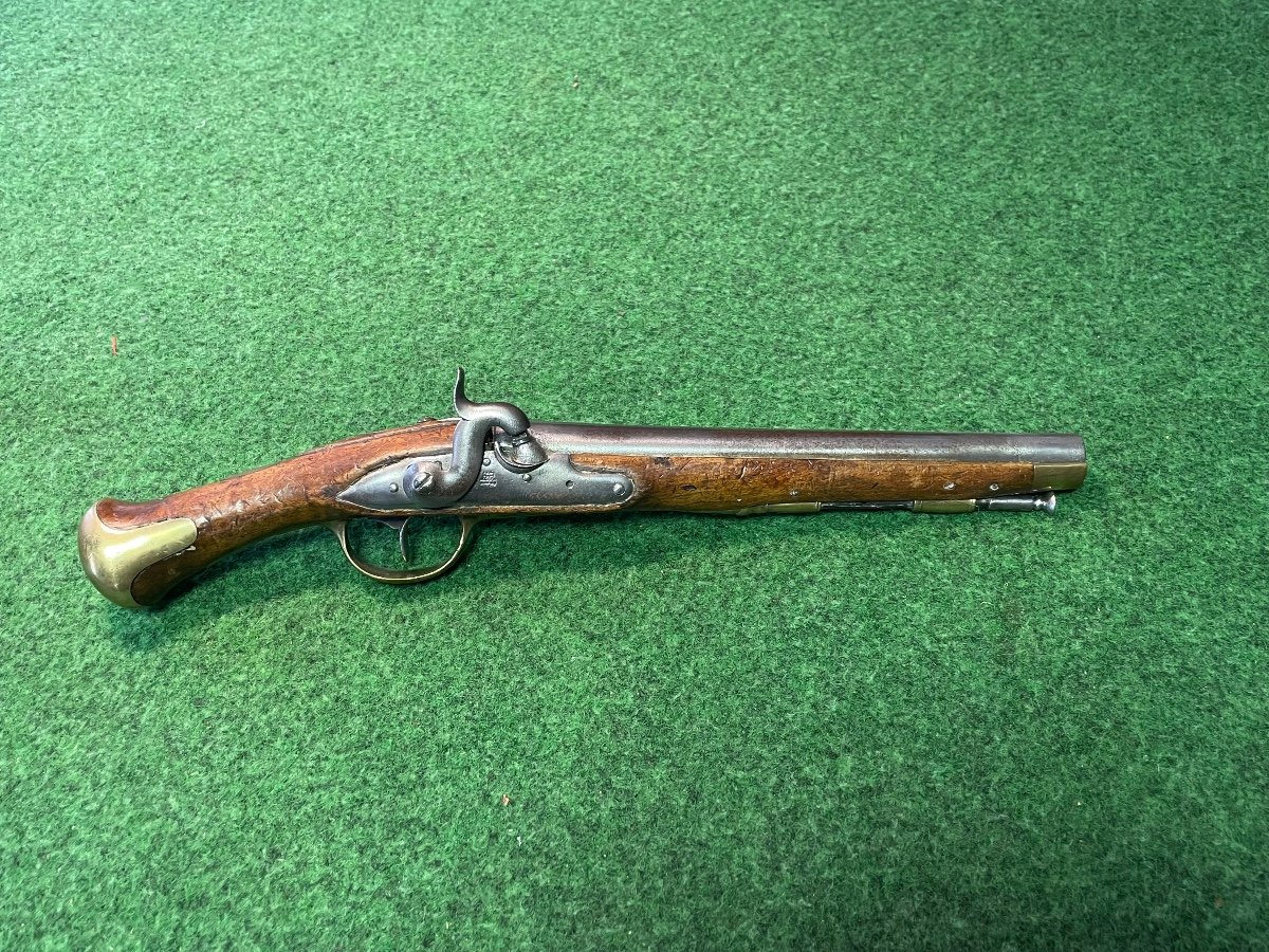 English Cast Iron Pistol From The First Empire Transformed To Percussion 19th 