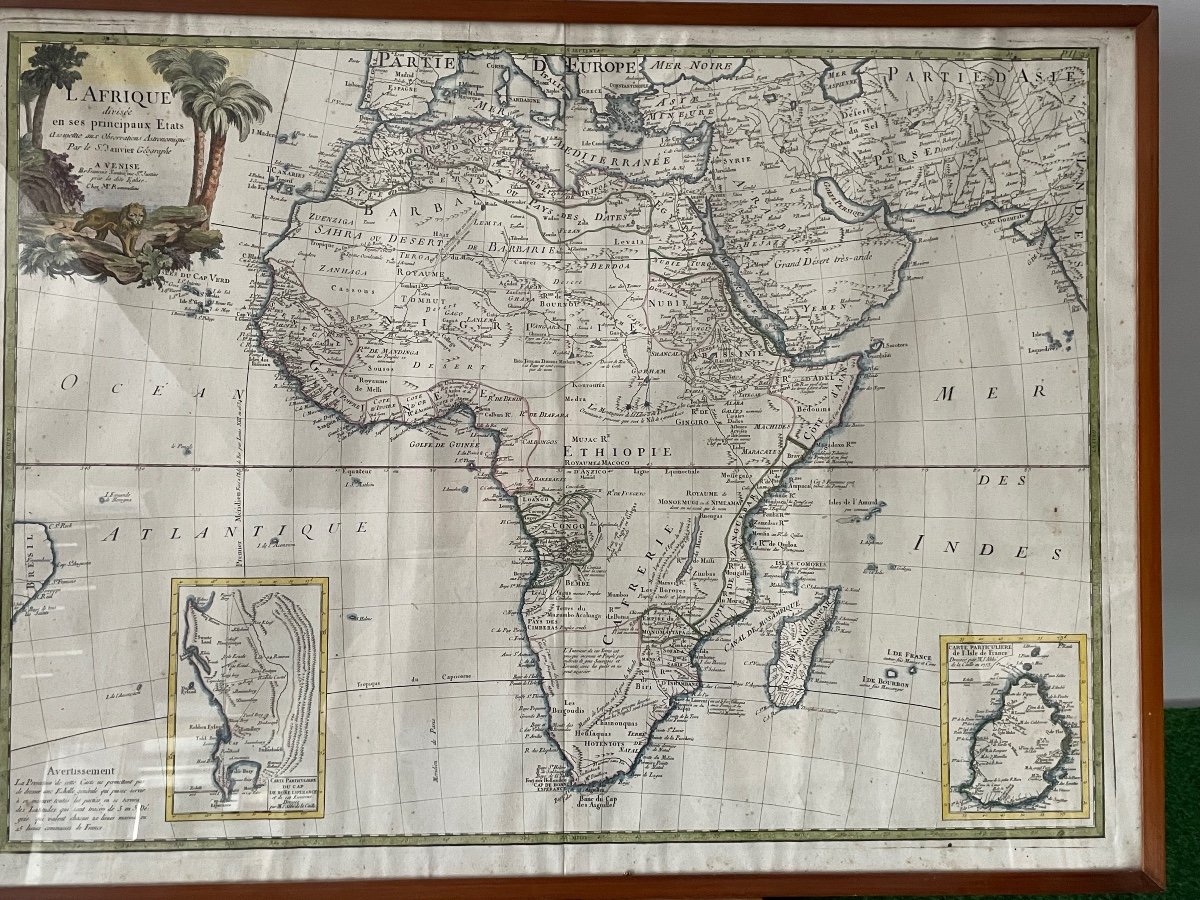 Carte   De L 'afrique  Divisés En Ses Principaux états  Et l'Isle  De France  Par Caille   1753-photo-2