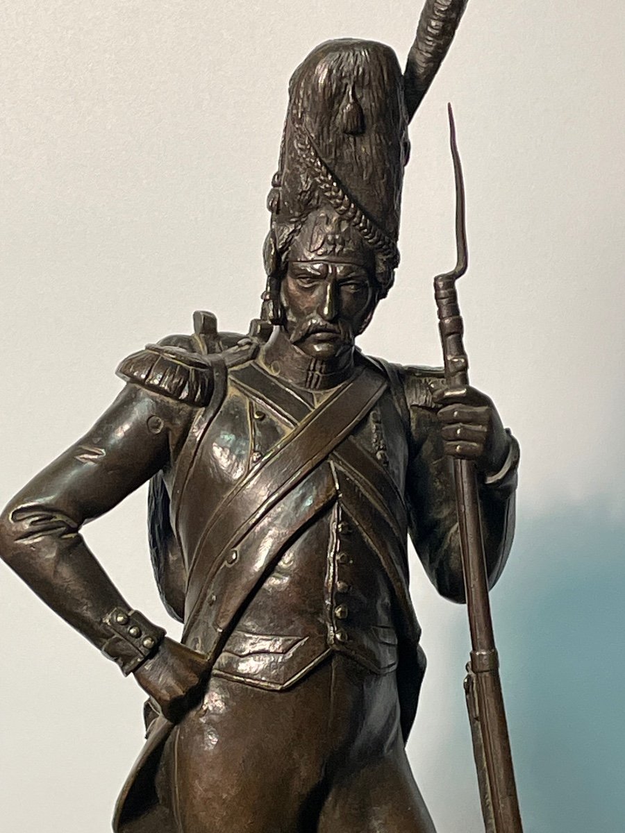 Grenadier Of The Imperial Guard 1st Empire Bronze 19th Century -photo-2