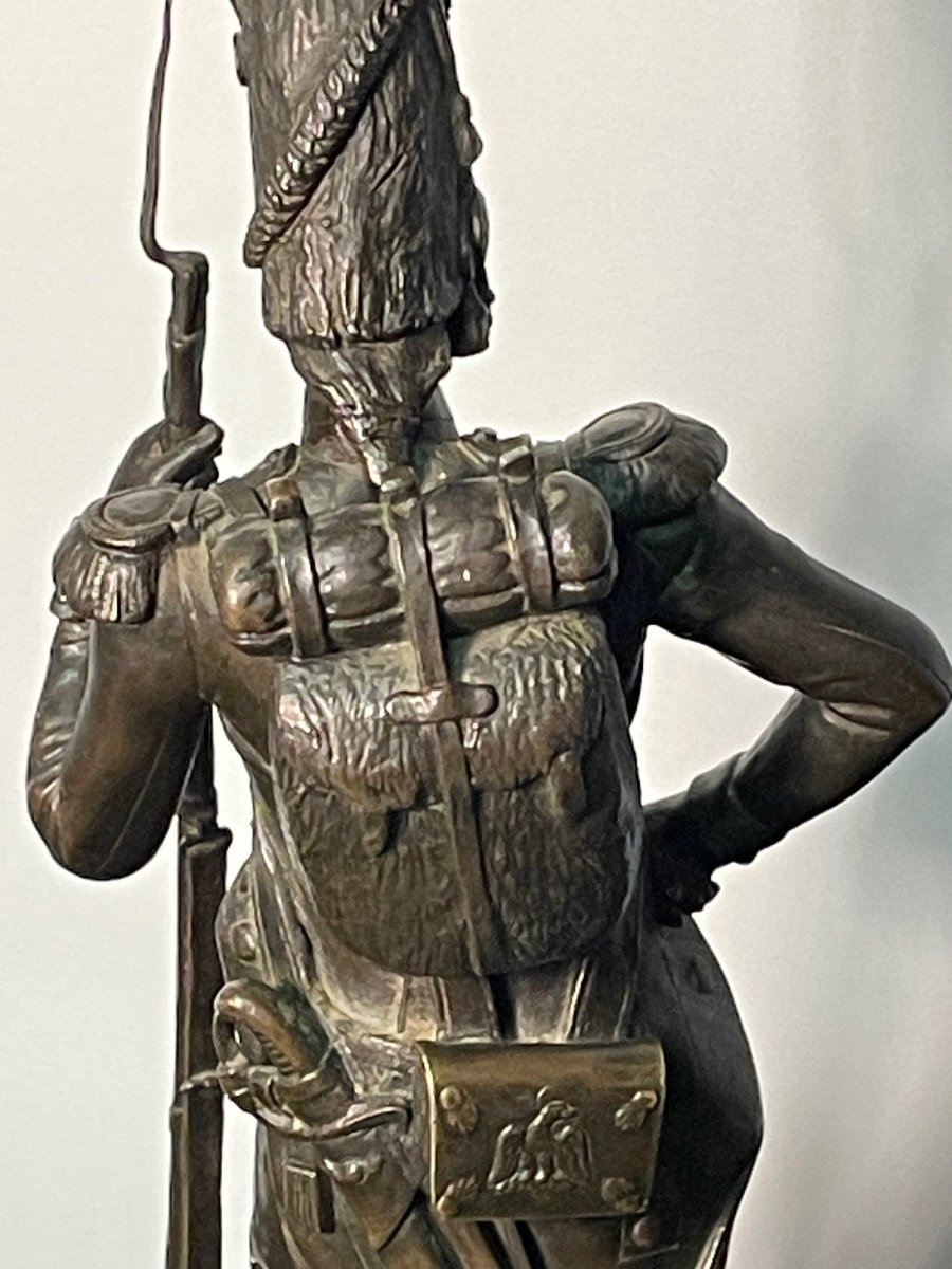 Grenadier Of The Imperial Guard 1st Empire Bronze 19th Century -photo-5