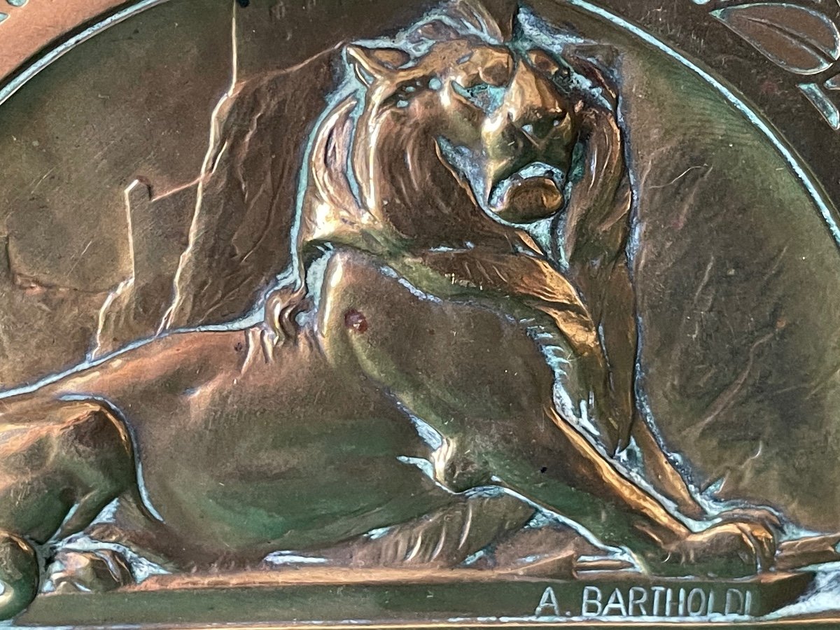 Bronze Bas Relief Lion Of Belfort By A. Bartholdi 19th-photo-2