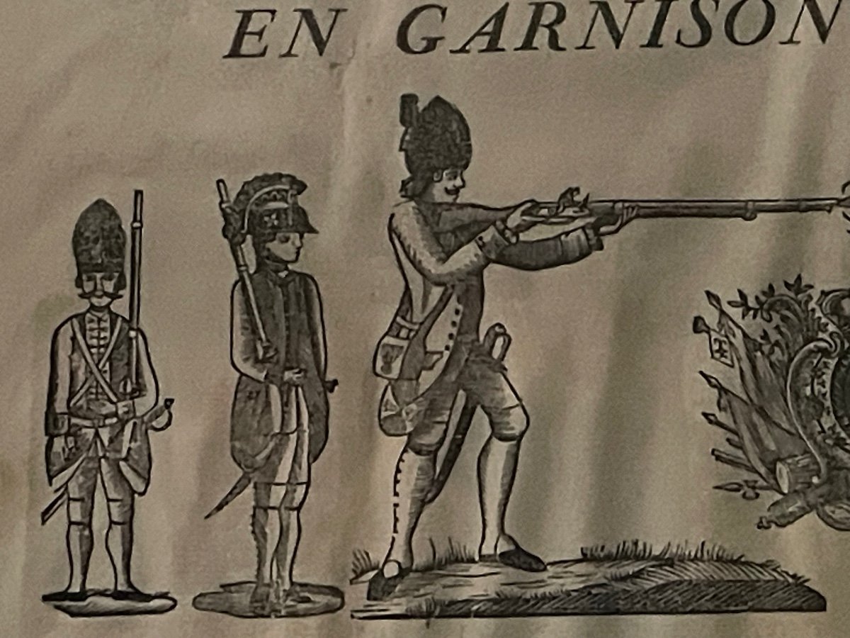 Rare Affiche De Recrutement Du Régiment De Guienne  d'époque 18 ème  1782-photo-4