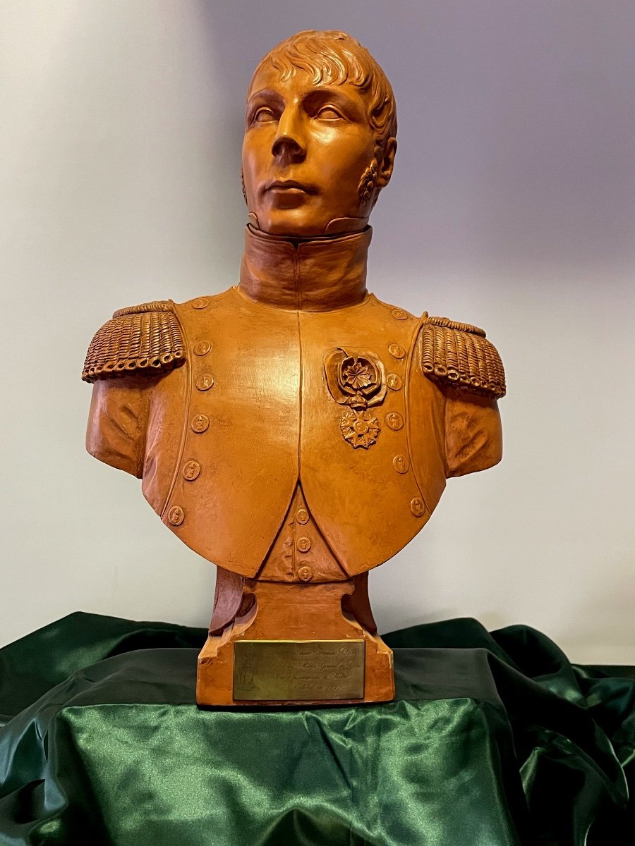 Terracotta Bust Of Colonel Liédot, Chief Of Staff Of The Engineers In Moscow, 1st Empire-photo-3