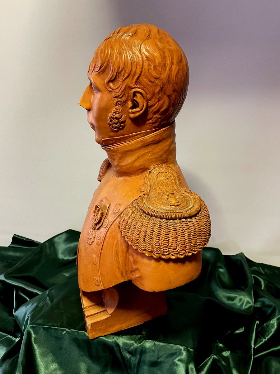 Terracotta Bust Of Colonel Liédot, Chief Of Staff Of The Engineers In Moscow, 1st Empire-photo-4