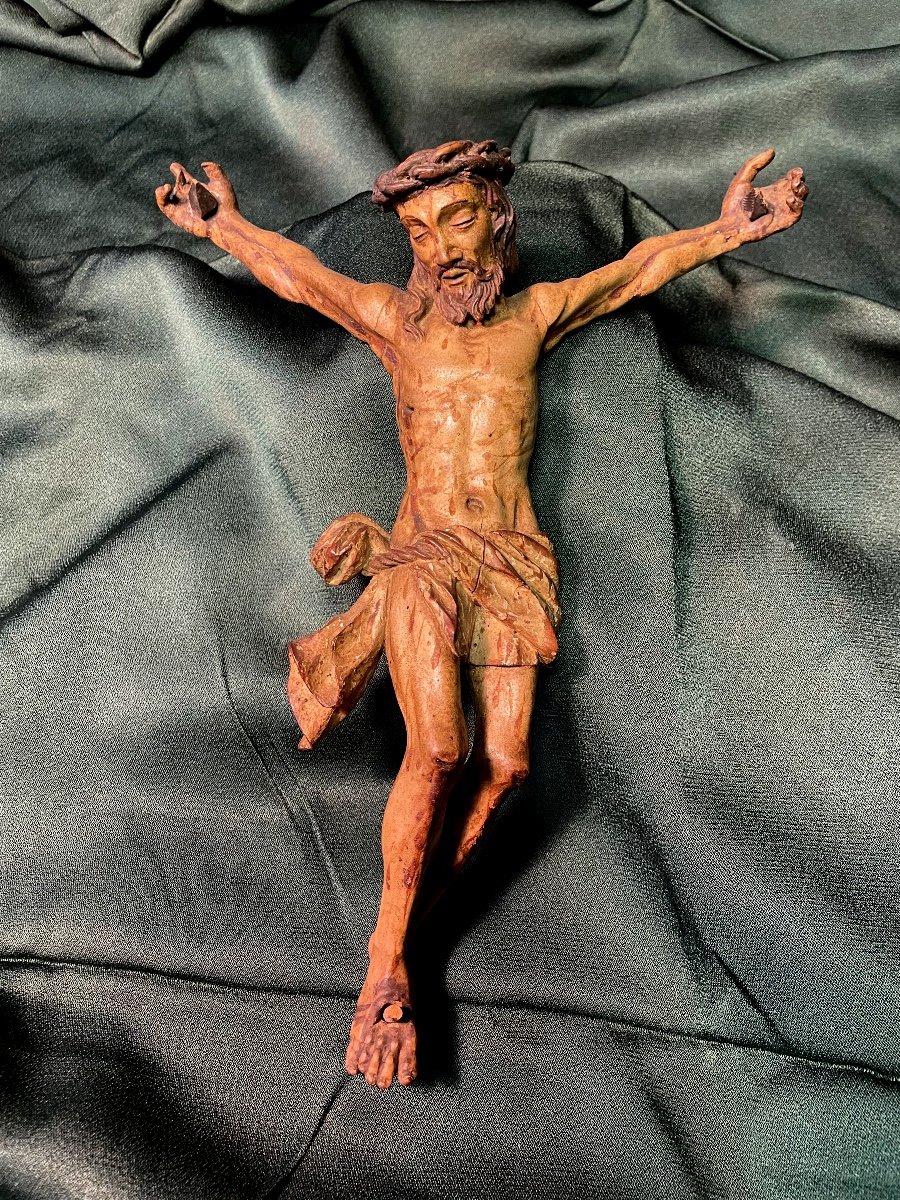 18th Century Polychrome Wooden Christ 