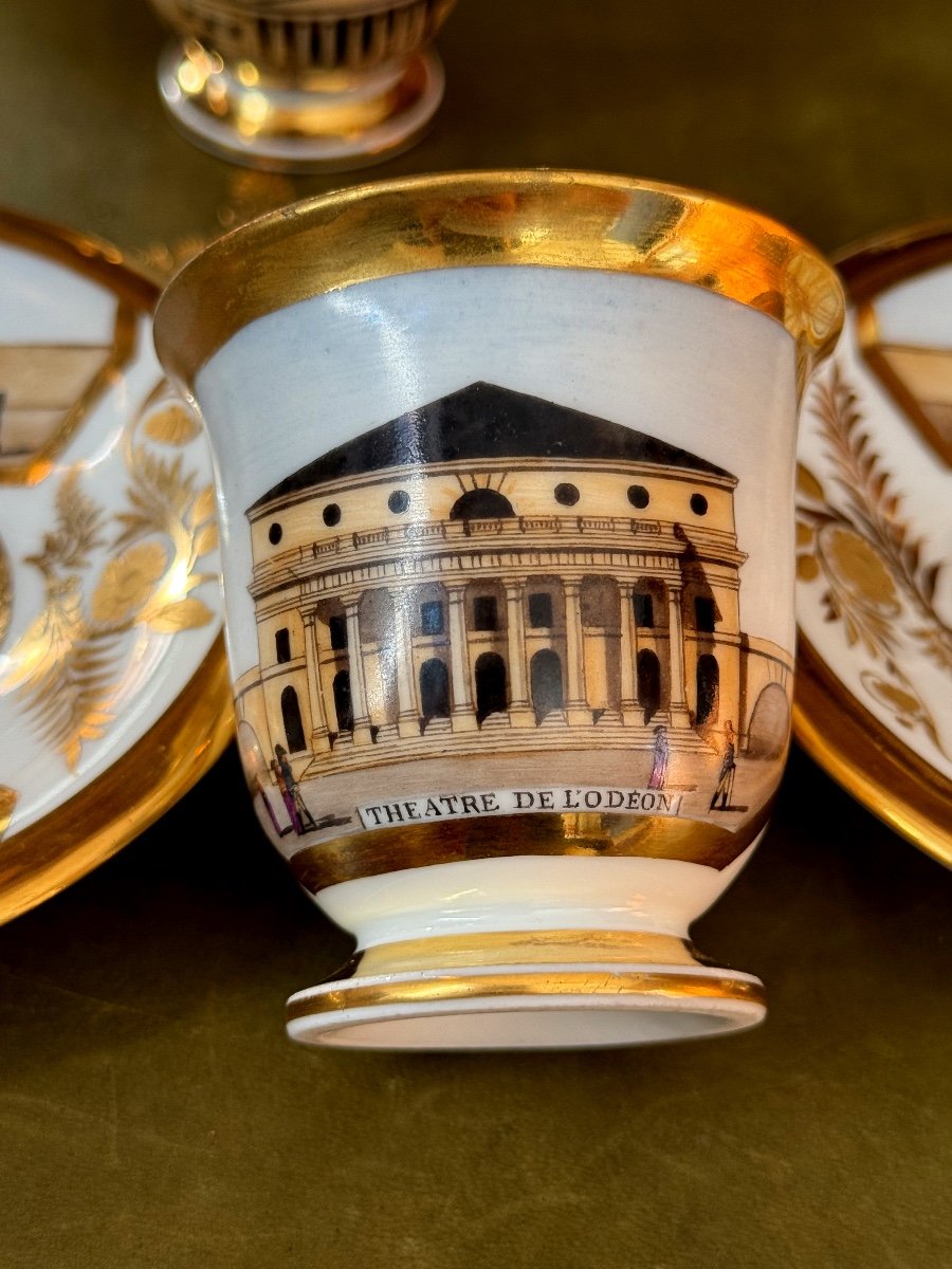 2  Tasses  Porcelaine  Litron  1er Empire  Darte  Freres Paris  1804 / 1829 19 ème -photo-5