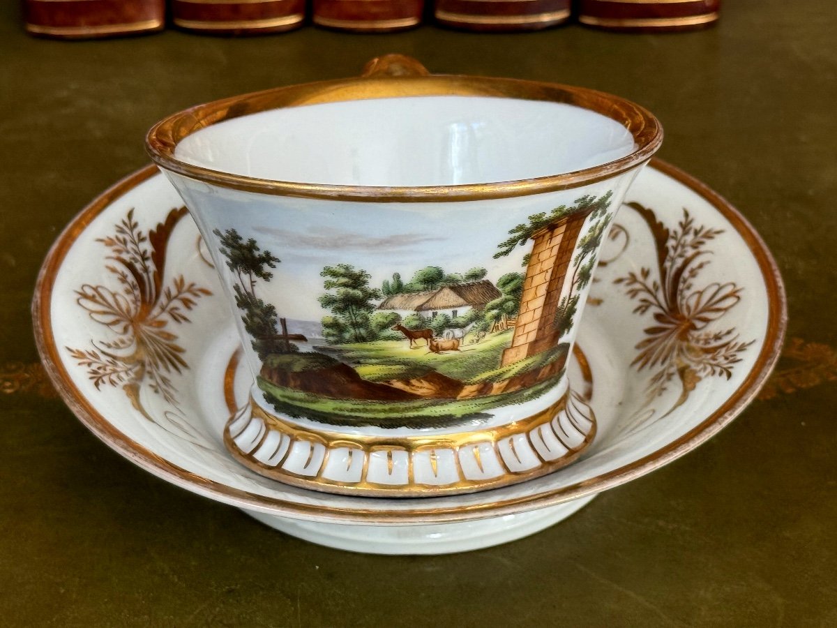 Tasse  A Thé  Porcelaine  De Bohème  1800   1er  Empire  Epoque  19 ème -photo-4