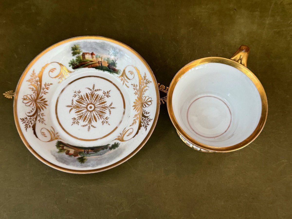 Tasse  A Thé  Porcelaine  De Bohème  1800   1er  Empire  Epoque  19 ème -photo-1