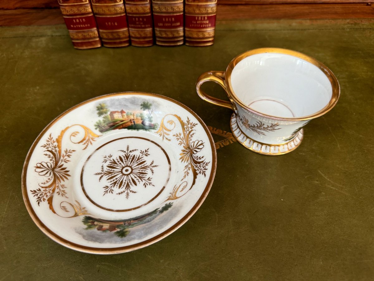 Tasse  A Thé  Porcelaine  De Bohème  1800   1er  Empire  Epoque  19 ème -photo-2