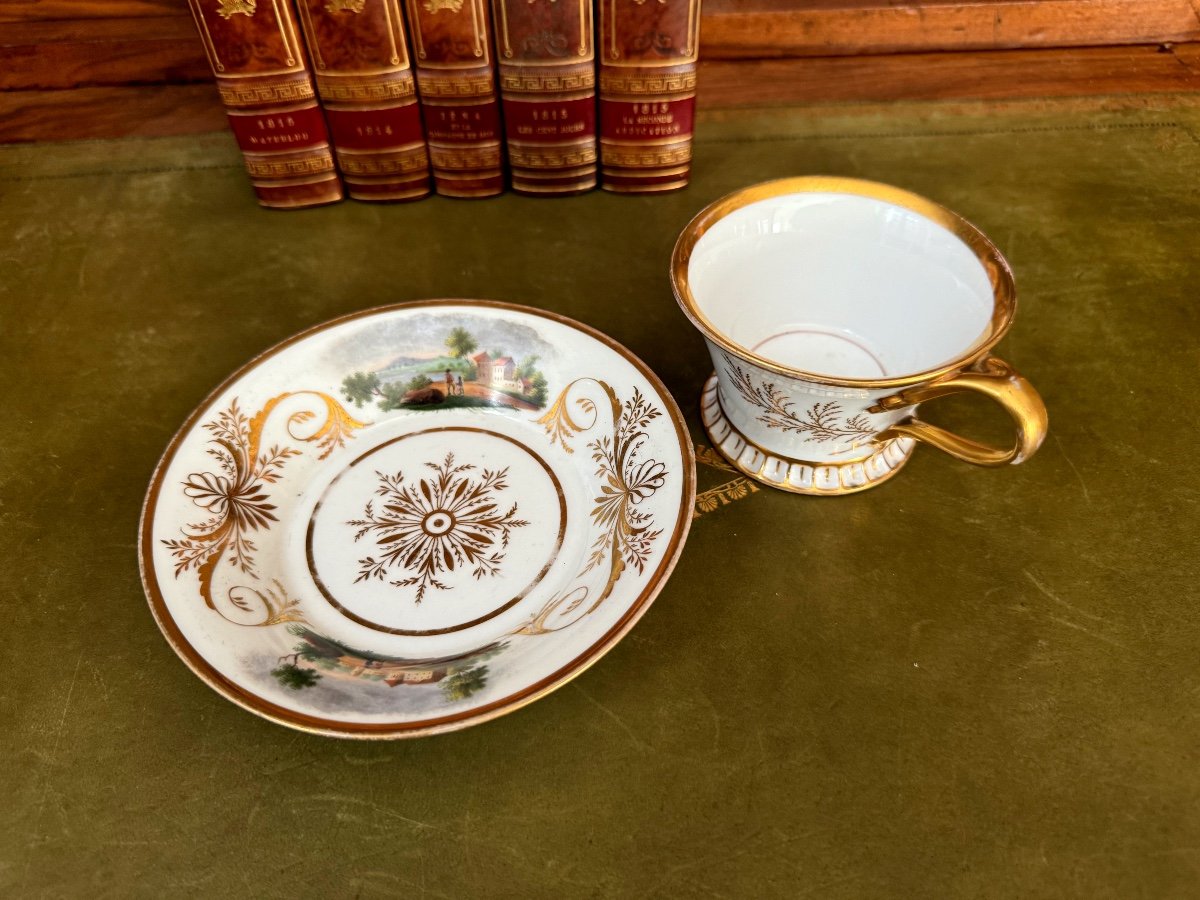 Tasse  A Thé  Porcelaine  De Bohème  1800   1er  Empire  Epoque  19 ème -photo-3