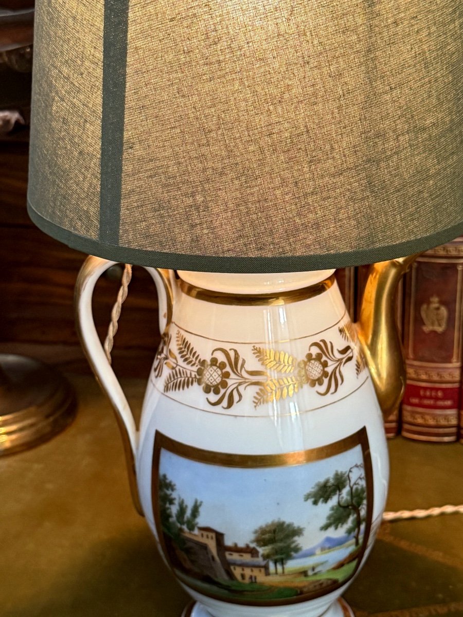 Cafetière Théière  Monté En Lampe   époque  1er Empire  19 ème 