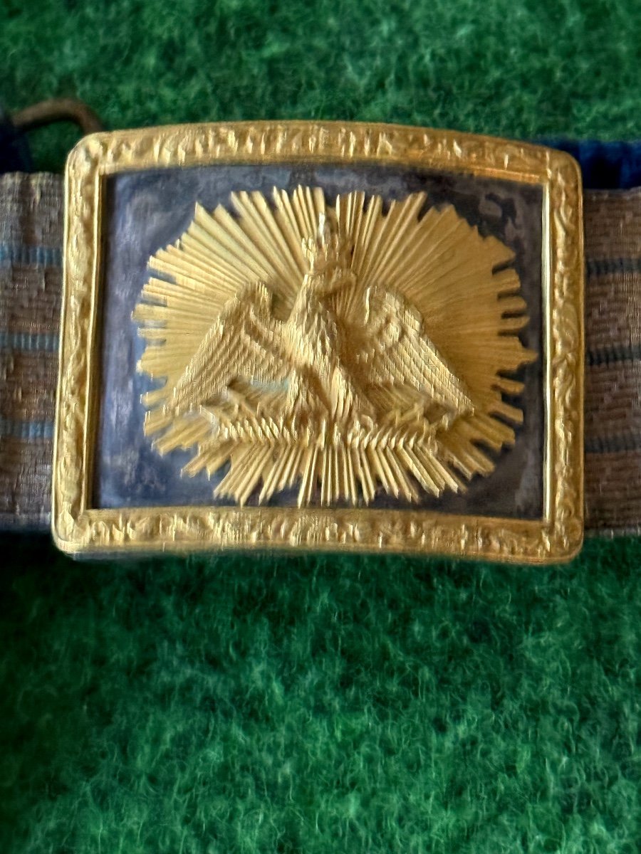 Cartridge Pouch And Officer's Belt Of Grand Uniform Of Chasseurs Imperial Guard Napoleon III-photo-2