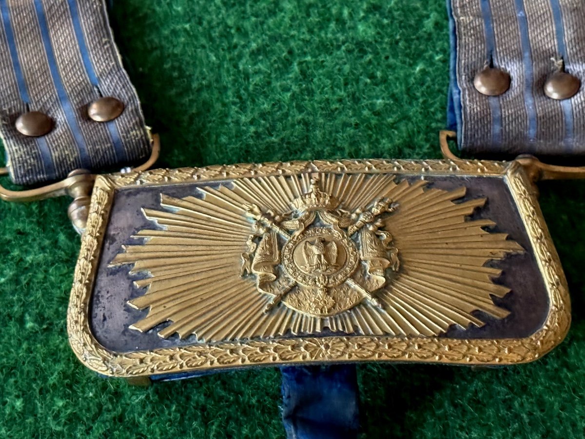 Cartridge Pouch And Officer's Belt Of Grand Uniform Of Chasseurs Imperial Guard Napoleon III-photo-3