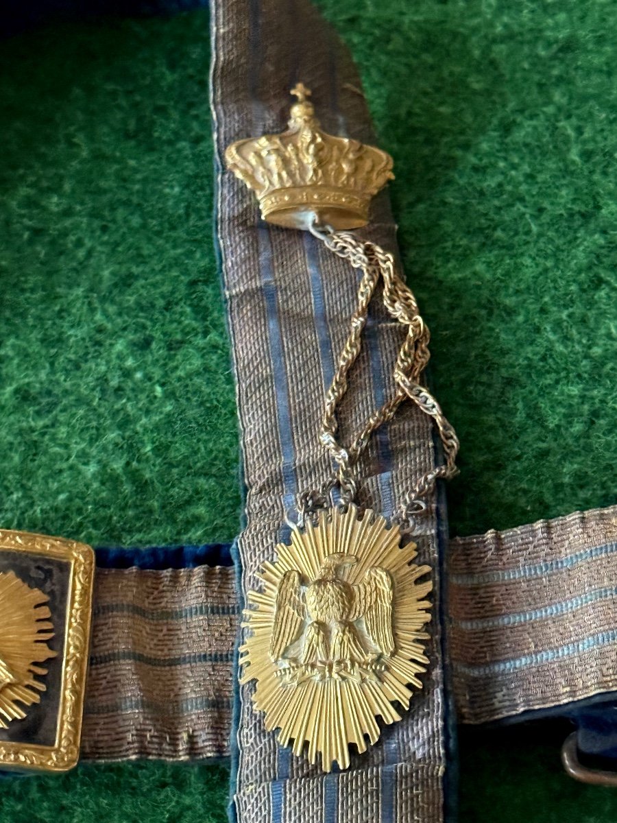 Cartridge Pouch And Officer's Belt Of Grand Uniform Of Chasseurs Imperial Guard Napoleon III-photo-4