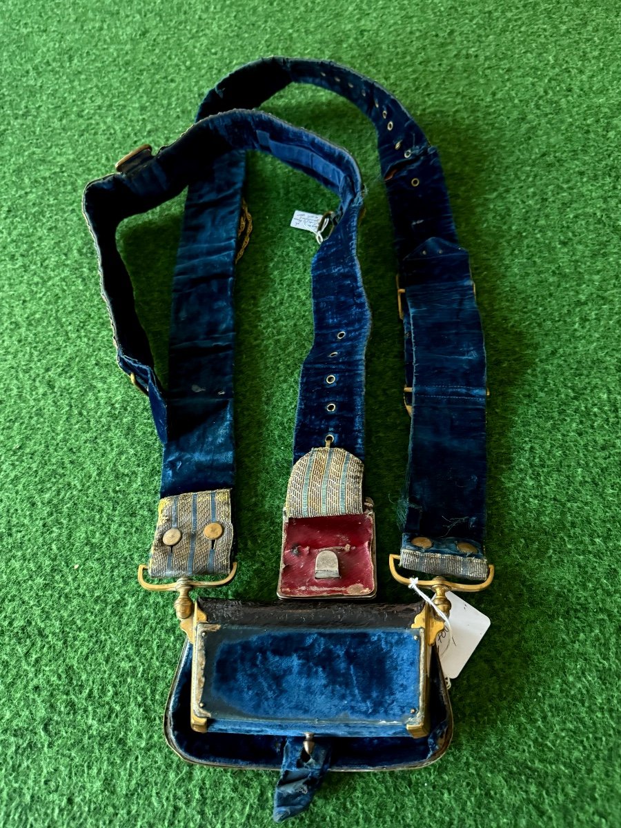 Cartridge Pouch And Officer's Belt Of Grand Uniform Of Chasseurs Imperial Guard Napoleon III-photo-3