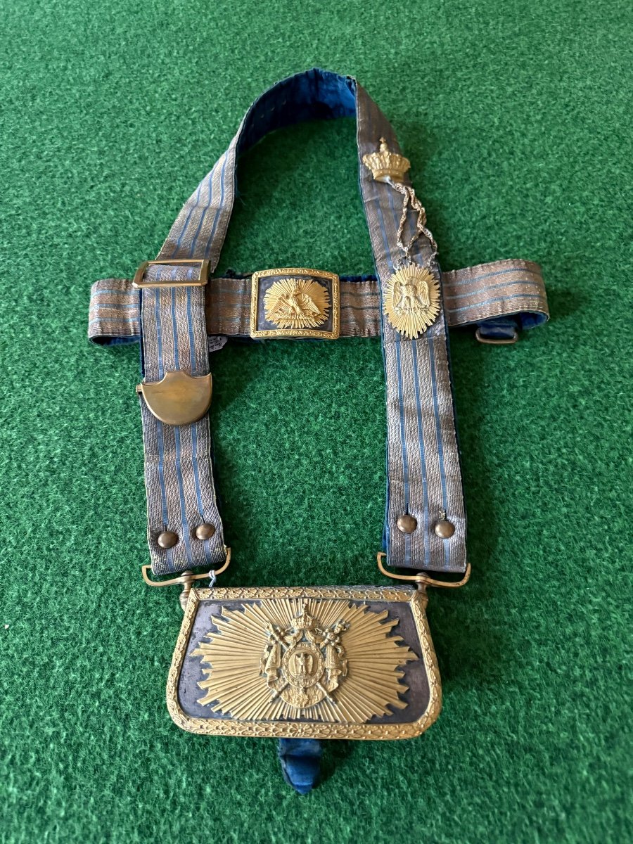 Cartridge Pouch And Officer's Belt Of Grand Uniform Of Chasseurs Imperial Guard Napoleon III