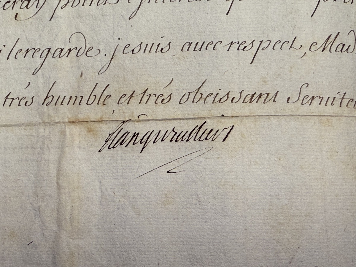 Lettre De Recommandation  " Piston " Adressée A Madame De  Barabère  Maitresse  Du  Roi  1734  -photo-2