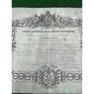 Patent Of Knight Of The Imperial Order Of The Legion Of Honor Napoleon III 1856 N°7