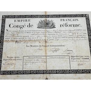 Empire   Français  Du 1er  Aout  1810  Congé De  Réforme  De La Compagnie  De  Reserve   1810