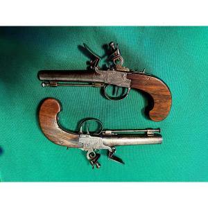 Pair Of Flintlock Chest Pistols, 1st Empire 19th Century