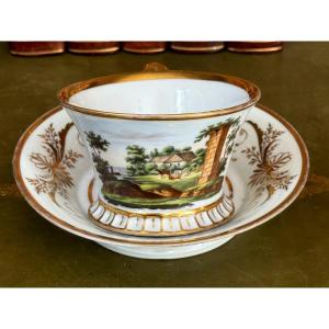 Bohemian Porcelain Teacup 1800 1st Empire 19th Century 