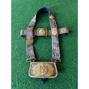 Cartridge Pouch And Officer's Belt Of Grand Uniform Of Chasseurs Imperial Guard Napoleon III