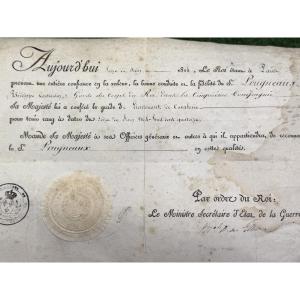 Appointment Of Lieutenant In The King's Bodyguards Fifth Company In June 1814 