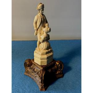 Carved Ivory Couple Licentious Scene Work Of Dieppe 19th Century 
