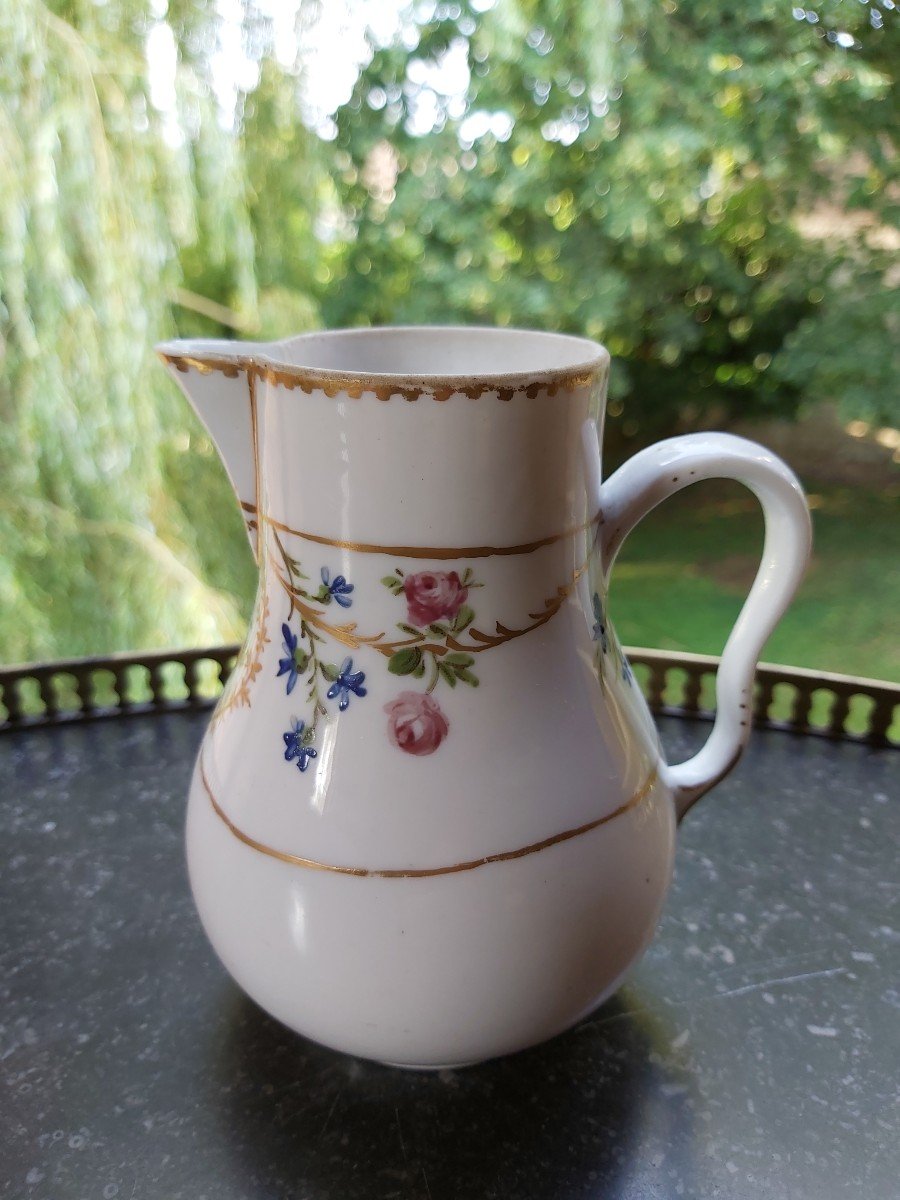 Manufacture Locré, Milk Jug With 18th Century Flower Decor